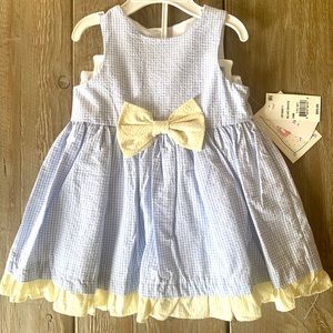 Beautiful Easter dress for little girl blue/yellow